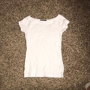 White boatneck shirt